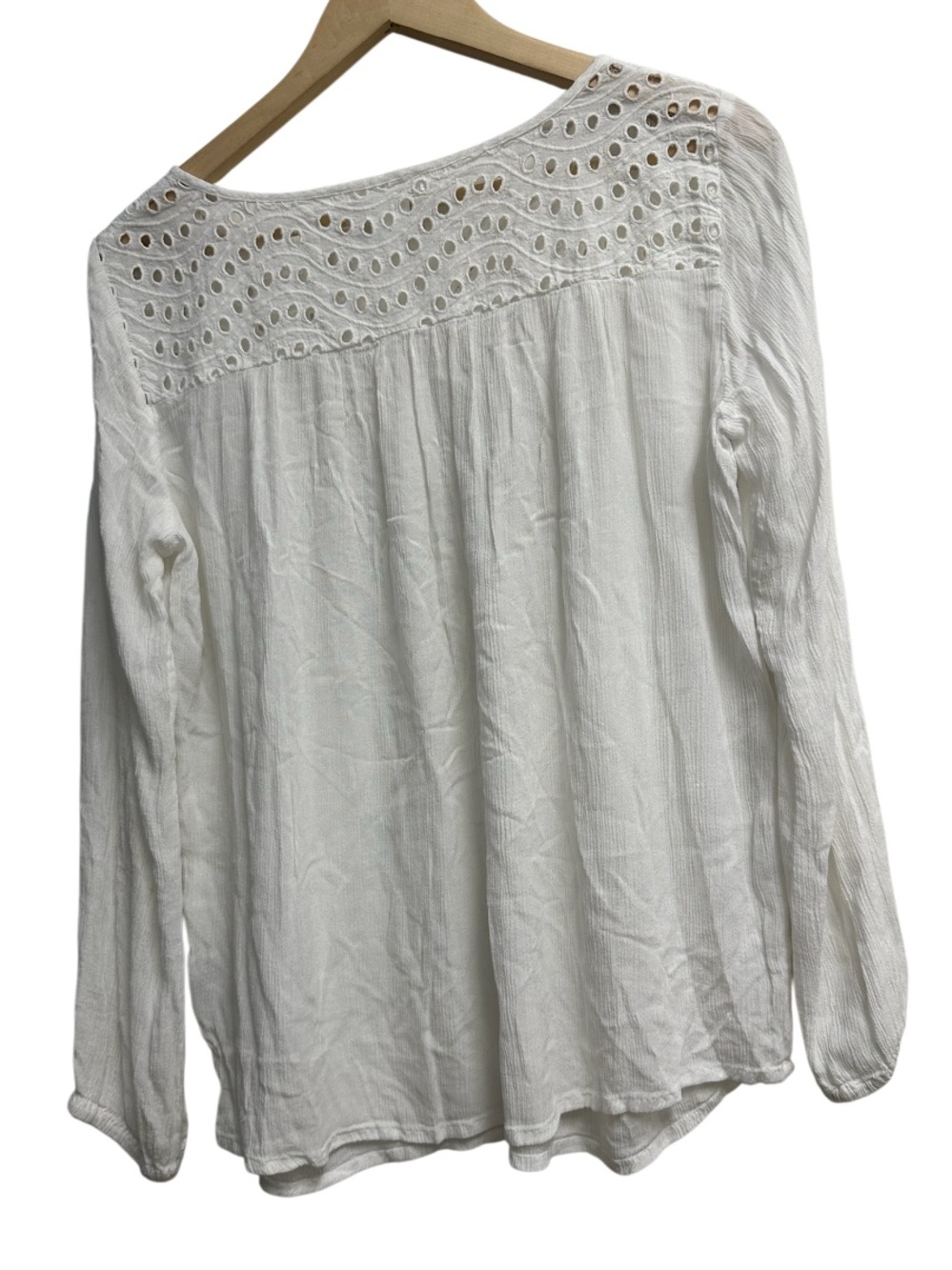 Lascana Venus | White Eyelet Boho Peasant Blouse | Medium - Picture 6 of 6